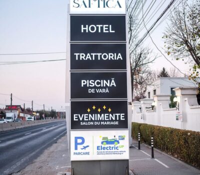 Indicator Domeniile Saftica: Hotel, Trattoria, Piscină de Vară, Evenimente, Parcare, Electrip Up.